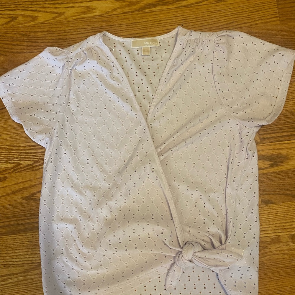 Eyelet Wrap Top - White Michael Kors